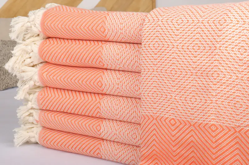 Turkish Throw Blanket, Personalize Gift, Beach Wedding Favor, Bachelorette Gifts, 92x80 Cotton Diamond Towel, Housewarming Gift, Throw Blanket - 2