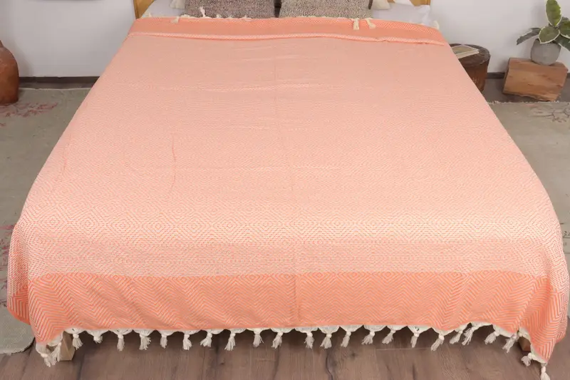 Turkish Throw Blanket, Personalize Gift, Beach Wedding Favor, Bachelorette Gifts, 92x80 Cotton Diamond Towel, Housewarming Gift, Throw Blanket - 8