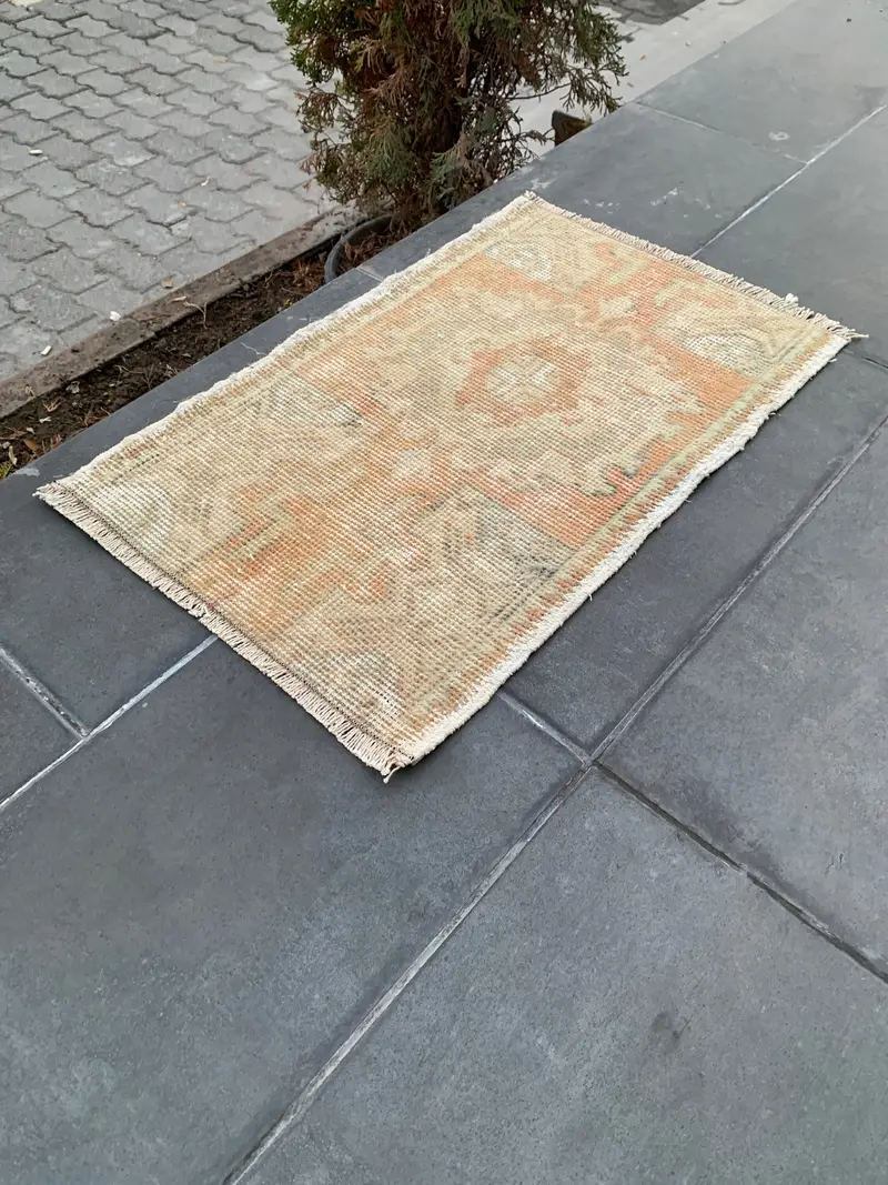 1,6x2,7 ft Beige Oriental Rug, Elegant Beige-Orange Design