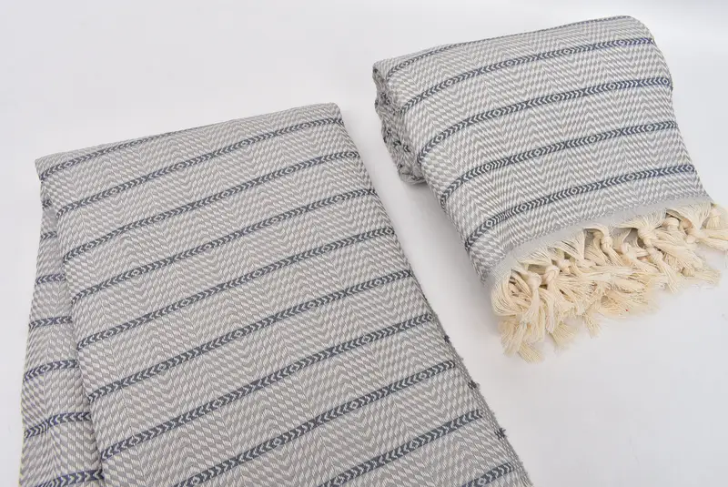 Thin towel, Handwoven organic Turkish towel for spa, Summer Towel, Housewarming Gift, 70x40 Cotton Striped Towel, Personalize Gift, Quick-dry towel - 7