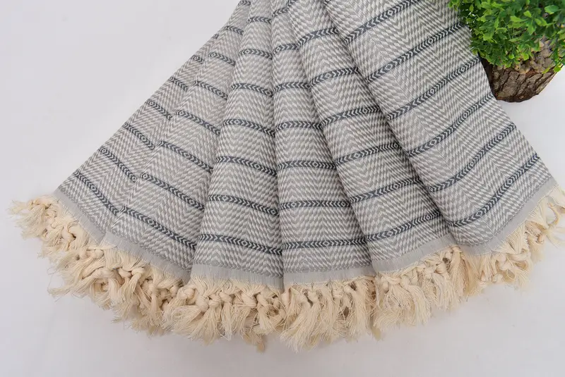Thin towel, Handwoven organic Turkish towel for spa, Summer Towel, Housewarming Gift, 70x40 Cotton Striped Towel, Personalize Gift, Quick-dry towel - 4