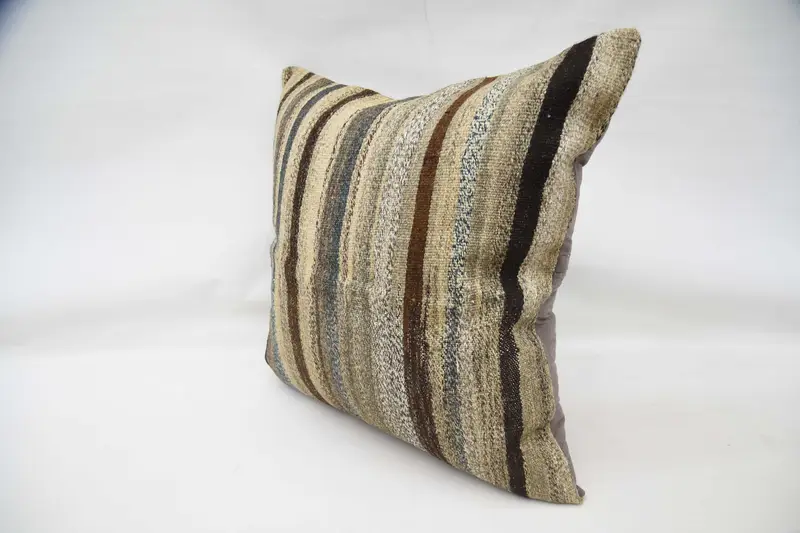 32x32 Brown Cushion, Cushion Cover, Decorative Cushion Cover, Antique Pillows, Turkish Kilim Pillow, Pillow for Sofa, Retro Pillow Sham - 5