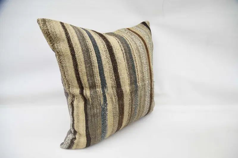 32x32 Brown Cushion, Cushion Cover, Decorative Cushion Cover, Antique Pillows, Turkish Kilim Pillow, Pillow for Sofa, Retro Pillow Sham - 3