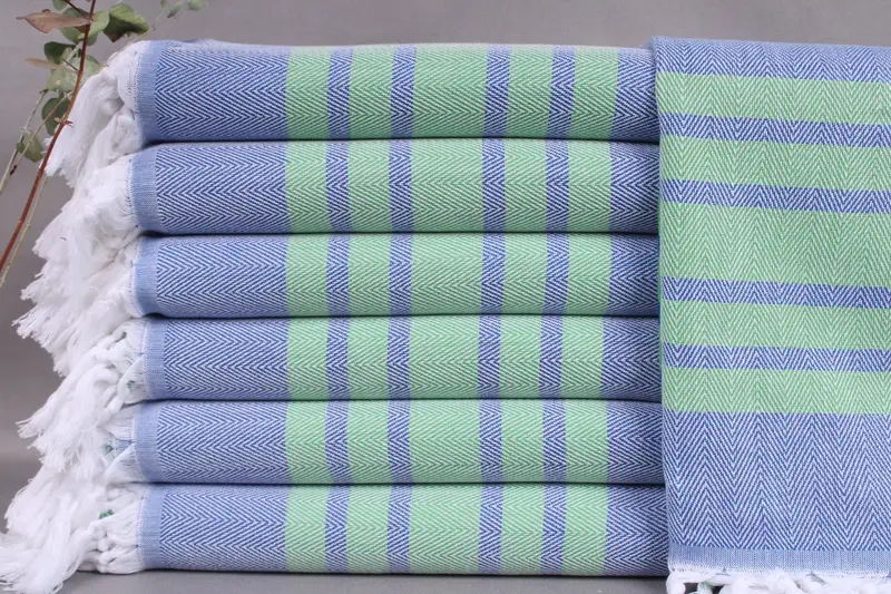 Personalized Organic Beach Towel, Sax Blue-Green, 36x67 Inches