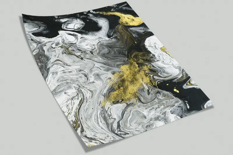 Bright Wall Paper, Paper Wall Art, Marble Wall Paper, Black And Gold Marble, Wall Paper Peel and Stick, Gold Marble Wall Poster, - 3