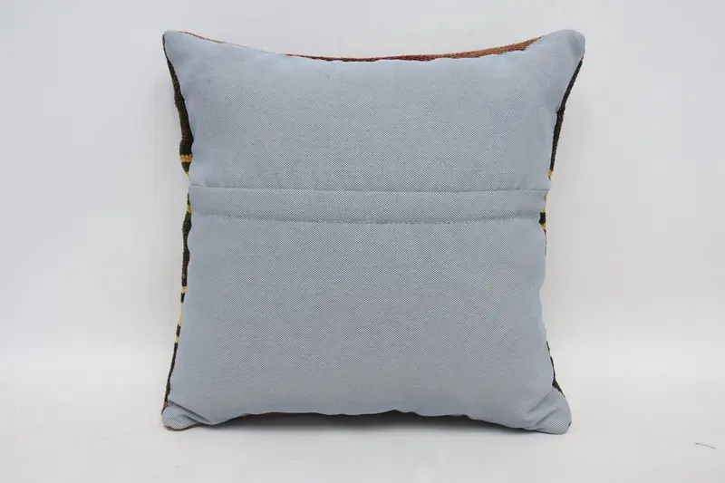 Meditation Pillow Cover, Cushion, Handmade Kilim Cushion, Couch Pillow Sham, Kilim Pillow, Interior Designer Pillow, 16x16 Brown Cushion Case - 6