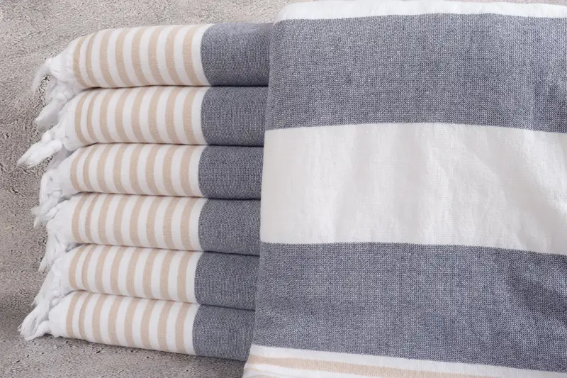 Unique Wedding Gift, Personalized Bridesmaid Gift, 68x36 Cotton Striped Terry Towel, Quick-Dry Beach Towel, Home Decor Towel, Monogram Turkish Towel - 1