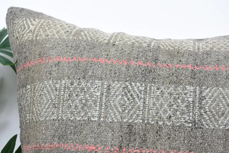 24x24 Gray Pillow, Muted Cushion, Knitted Cushion Case, Interior Designer Pillow, Meditation Pillow, Vintage Pillow, Antique Pillows, Cushion Cover - 2