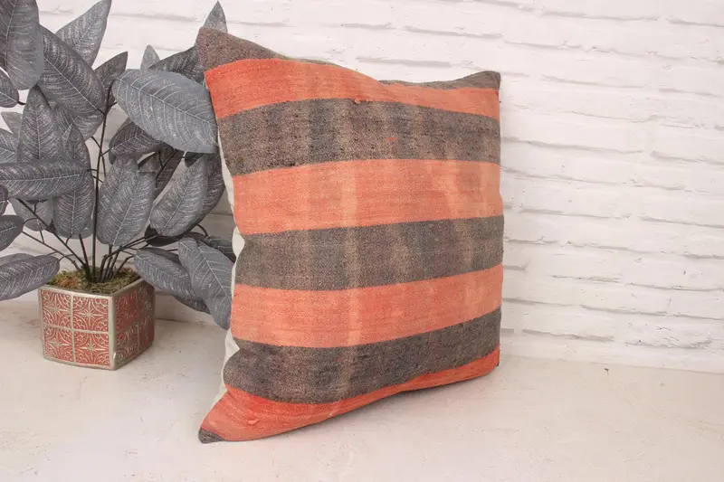 20x20 Red Cushion Case, Antique Pillows, Pillow, Handmade Kilim Cushion, Sofa Bolster Cushion Cover, Vintage Kilim Throw Pillow - 3