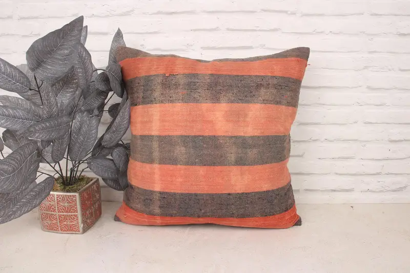 20x20 Red Cushion Case, Antique Pillows, Pillow, Handmade Kilim Cushion, Sofa Bolster Cushion Cover, Vintage Kilim Throw Pillow - 1