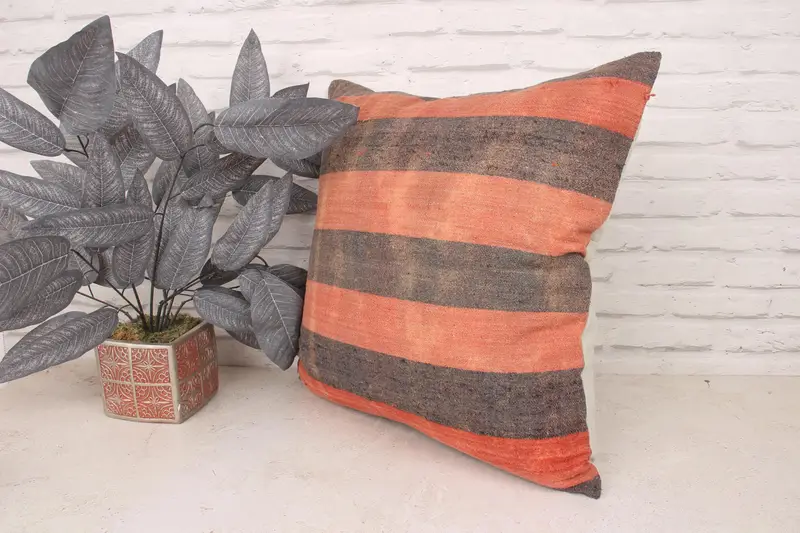 20x20 Red Cushion Case, Antique Pillows, Pillow, Handmade Kilim Cushion, Sofa Bolster Cushion Cover, Vintage Kilim Throw Pillow - 4