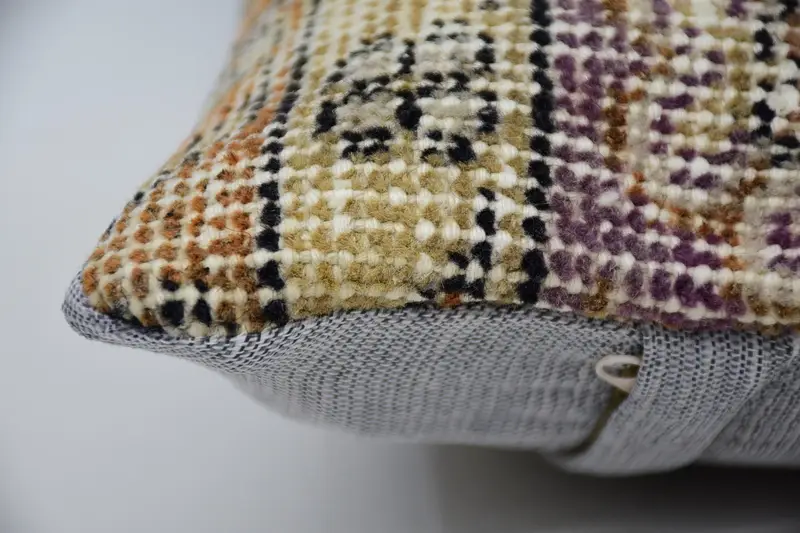 Nautical Throw Cushion Case, Interior Designer Pillow, 8x16 Beige Cushion, Pillow Sham, Handmade Kilim Cushion, Vintage Kilim Throw Pillow - 4