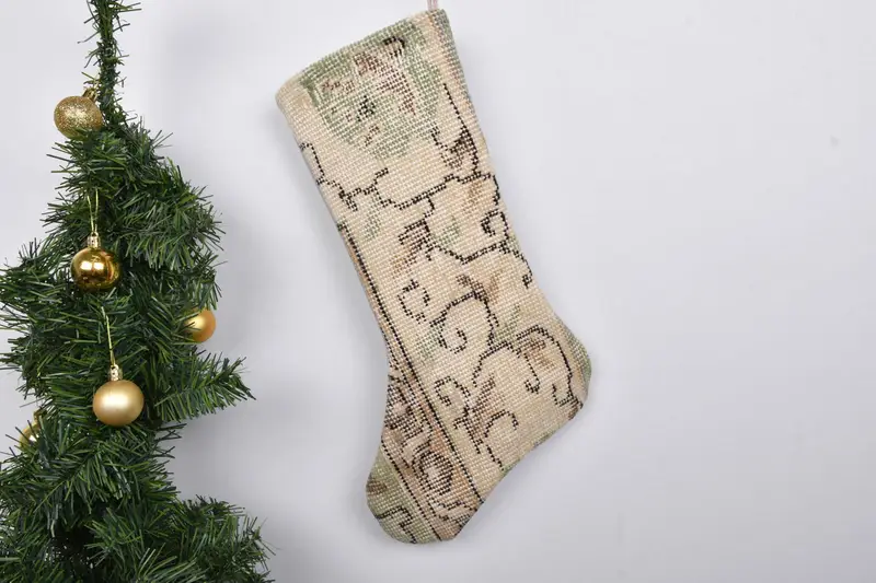 Decoración navideña personalizada, adornos navideños calcetín navideño estampado