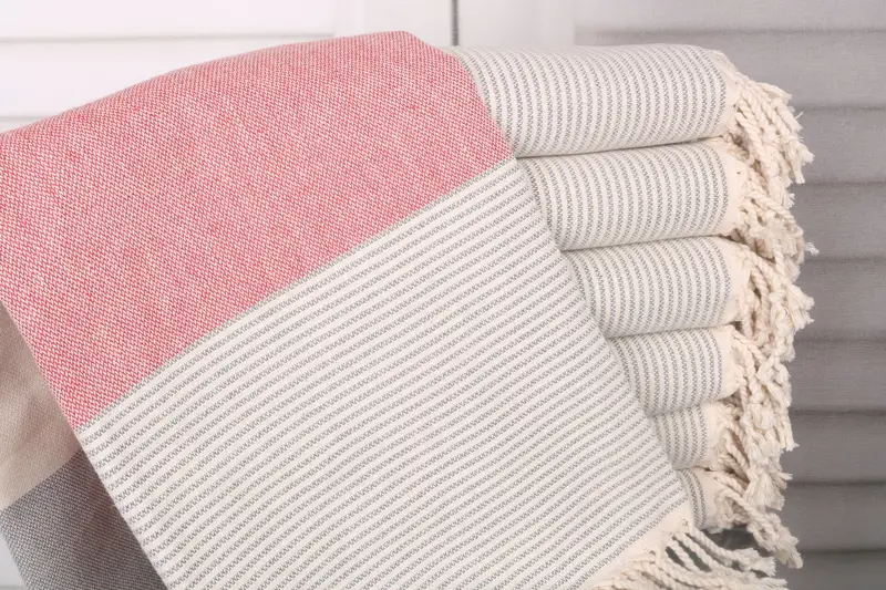 Travel towel, Turkish fouta towel for outdoor use, Valentines Gift, 70x40 Cotton Striped Towel, Lightweight towel, Personalized Bridesmaid Gift - 1