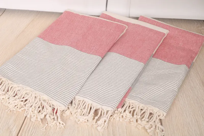Travel towel, Turkish fouta towel for outdoor use, Valentines Gift, 70x40 Cotton Striped Towel, Lightweight towel, Personalized Bridesmaid Gift - 6