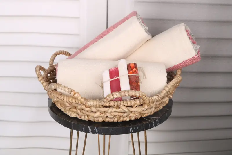 Travel towel, Turkish fouta towel for outdoor use, Valentines Gift, 70x40 Cotton Striped Towel, Lightweight towel, Personalized Bridesmaid Gift - 4