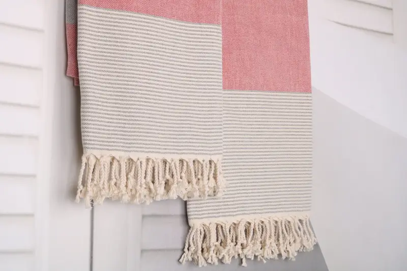 Travel towel, Turkish fouta towel for outdoor use, Valentines Gift, 70x40 Cotton Striped Towel, Lightweight towel, Personalized Bridesmaid Gift - 8
