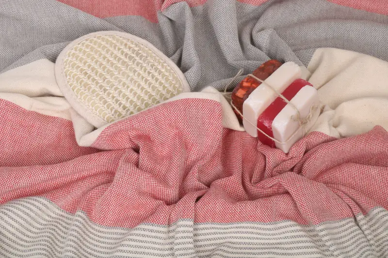 Travel towel, Turkish fouta towel for outdoor use, Valentines Gift, 70x40 Cotton Striped Towel, Lightweight towel, Personalized Bridesmaid Gift - 7