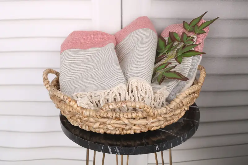 Travel towel, Turkish fouta towel for outdoor use, Valentines Gift, 70x40 Cotton Striped Towel, Lightweight towel, Personalized Bridesmaid Gift - 5