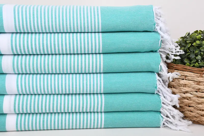 Employee Gifts, Custom Beach Towel, Monogram Turkish Towel, Quick-drying cotton Turkish beach towel, Turkish beach towel, 70x40 Cotton Striped Towel - 2