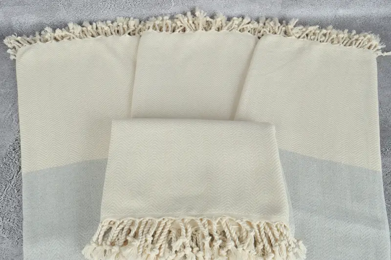 Lightweight Turkish towel, Gift For Wedding Day, Grandma Gift, Embroidered Towel, Bachelorette Party Decorations, 70x36 Cotton Zig zag Towel - 4