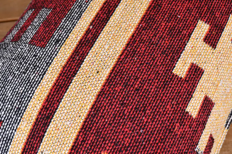 Pillow Case, Handmade Kilim Cushion, 16x24 Red Pillow, Tapestry Pillow Case, Kilim Pillow Cover, Kilim Pillow, Outdoor Throw Pillow Case - 3