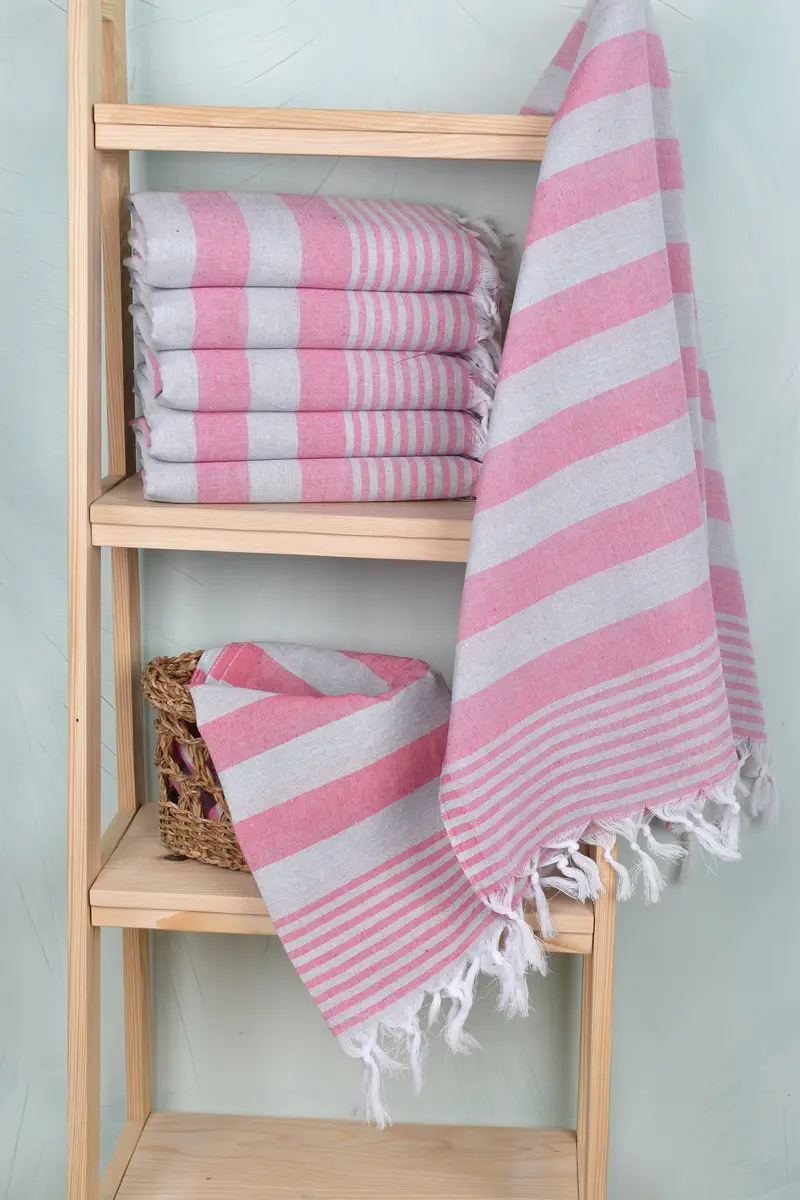 68x36 Cotton Striped Towel, Bridesmaid Gift Towel, Sand-resistant Turkish towel for travel, Turkish bath towel, Employee Gifts, Lightweight towel - 3