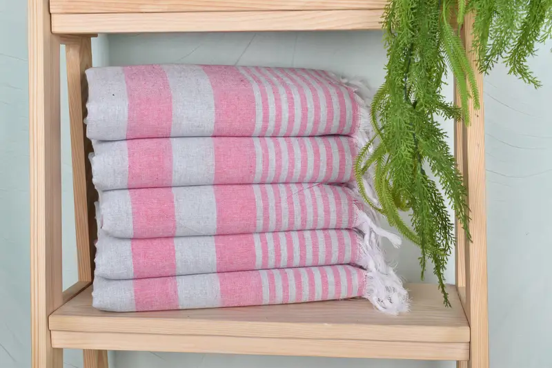 68x36 Cotton Striped Towel, Bridesmaid Gift Towel, Sand-resistant Turkish towel for travel, Turkish bath towel, Employee Gifts, Lightweight towel - 2