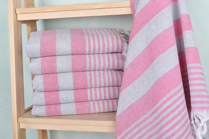 68x36 Cotton Striped Towel, Bridesmaid Gift Towel, Sand-resistant Turkish towel for travel, Turkish bath towel, Employee Gifts, Lightweight towel - 1
