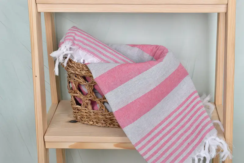 68x36 Cotton Striped Towel, Bridesmaid Gift Towel, Sand-resistant Turkish towel for travel, Turkish bath towel, Employee Gifts, Lightweight towel - 4