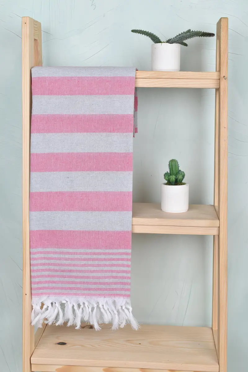 68x36 Cotton Striped Towel, Bridesmaid Gift Towel, Sand-resistant Turkish towel for travel, Turkish bath towel, Employee Gifts, Lightweight towel - 8