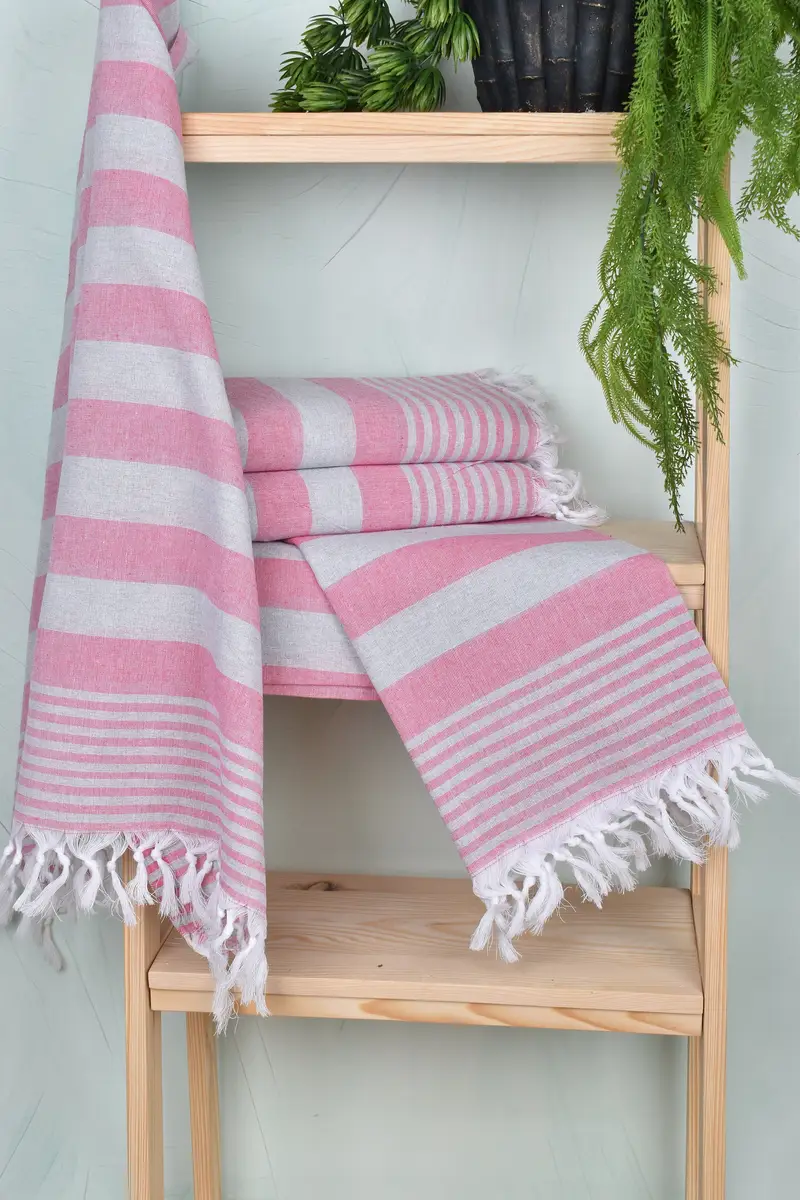 68x36 Cotton Striped Towel, Bridesmaid Gift Towel, Sand-resistant Turkish towel for travel, Turkish bath towel, Employee Gifts, Lightweight towel - 6