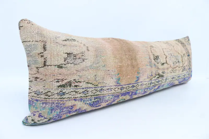 Kilim Pillow Cover, Pillow Cover, Turkish Pillow, Toss Pillow Sham, 16x48 Blue Cushion, Turkish Kilim Pillow, Cozy Throw Pillow Cover - 3
