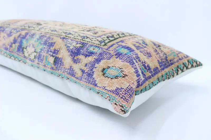 Kilim Pillow Cover, Pillow Cover, Turkish Pillow, Toss Pillow Sham, 16x48 Blue Cushion, Turkish Kilim Pillow, Cozy Throw Pillow Cover - 6