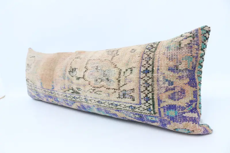Kilim Pillow Cover, Pillow Cover, Turkish Pillow, Toss Pillow Sham, 16x48 Blue Cushion, Turkish Kilim Pillow, Cozy Throw Pillow Cover - 4