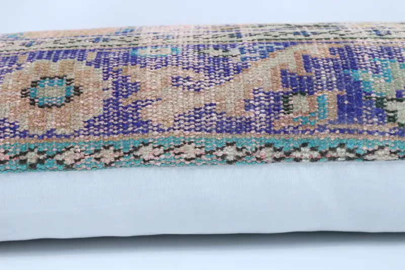 Kilim Pillow Cover, Pillow Cover, Turkish Pillow, Toss Pillow Sham, 16x48 Blue Cushion, Turkish Kilim Pillow, Cozy Throw Pillow Cover - 5
