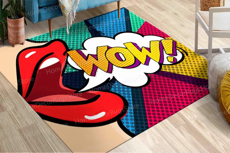Pop-Art-bedruckter Teppich: Lebendiges urbanes Graffiti-Design für moderne Räume