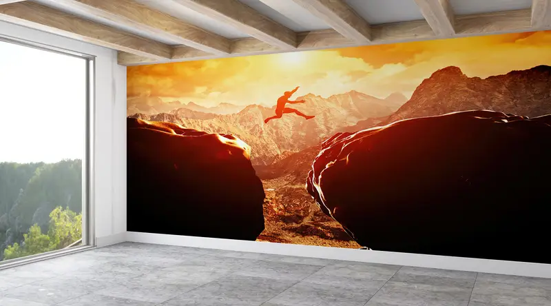 Motivational Wall Painting, 3D Origami, Digital Paper, Sports Wall Mural, Peel and Stick Wallpaper, Textured Wallpaper, Office Wall Paper, - 5