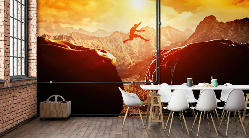 Motivational Wall Painting, 3D Origami, Digital Paper, Sports Wall Mural, Peel and Stick Wallpaper, Textured Wallpaper, Office Wall Paper, - 2