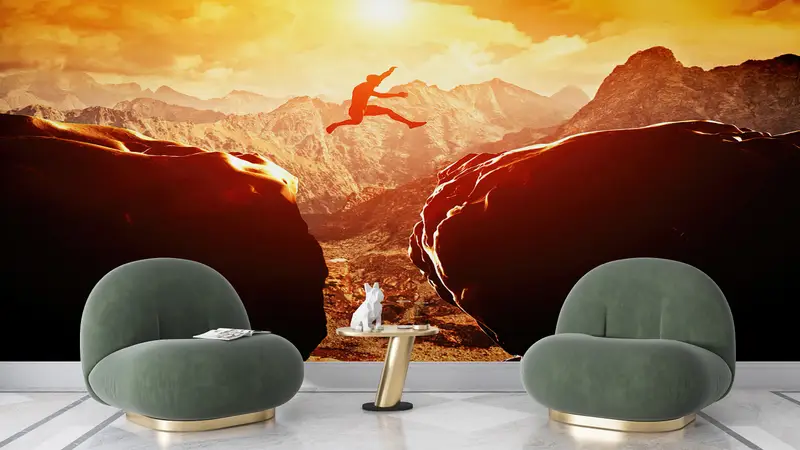 Motivational Wall Painting, 3D Origami, Digital Paper, Sports Wall Mural, Peel and Stick Wallpaper, Textured Wallpaper, Office Wall Paper, - 6