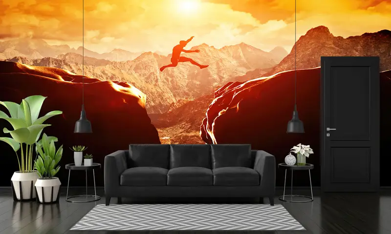 Motivational Wall Painting, 3D Origami, Digital Paper, Sports Wall Mural, Peel and Stick Wallpaper, Textured Wallpaper, Office Wall Paper, - 1