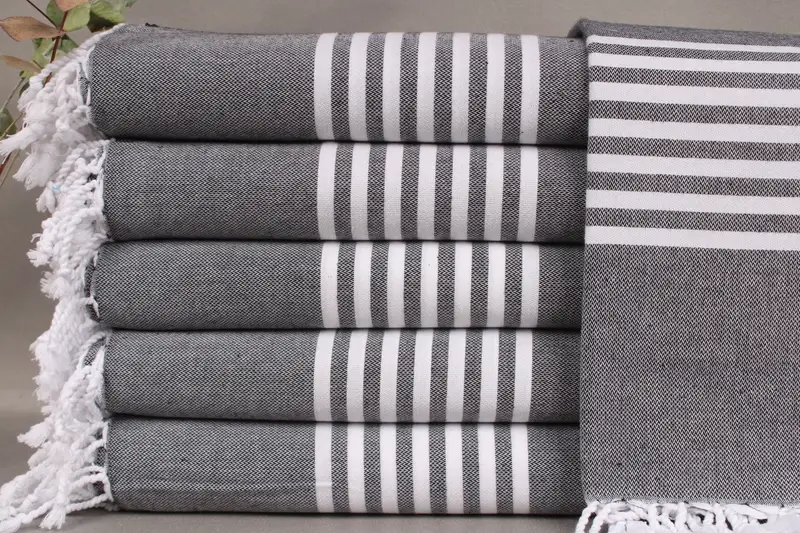 Turkish Towel Monogram Beach Towel Beige 40x67 Inches