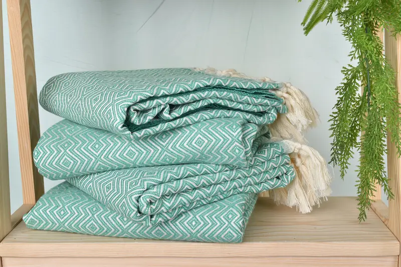 Spa Towel, Housewarming Gift, Antibacterial Turkish peshtemal towel, Quick-dry towel, Absorbent towel, 70x38 Cotton Diamond Towel, Gift Boxes Towel - 7
