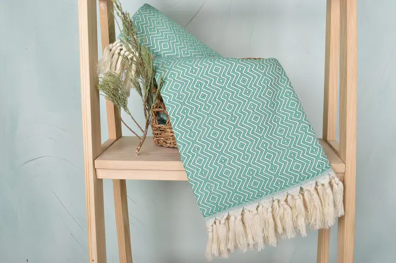 Spa Towel, Housewarming Gift, Antibacterial Turkish peshtemal towel, Quick-dry towel, Absorbent towel, 70x38 Cotton Diamond Towel, Gift Boxes Towel - 4