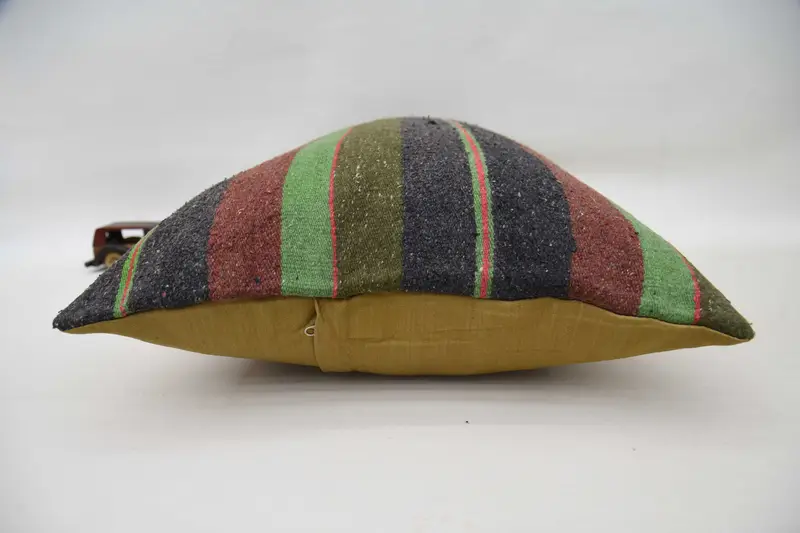 Antique Pillows, Pet Cushion, Cushion Cover, Pillow for Couch, Bed Pillow, Handmade Kilim Cushion, Handwoven Cushion Cover, 20x28 Green Cushion Case - 6