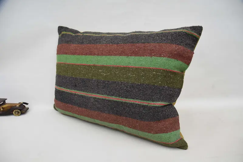Antique Pillows, Pet Cushion, Cushion Cover, Pillow for Couch, Bed Pillow, Handmade Kilim Cushion, Handwoven Cushion Cover, 20x28 Green Cushion Case - 5