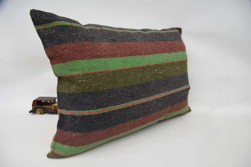 Antique Pillows, Pet Cushion, Cushion Cover, Pillow for Couch, Bed Pillow, Handmade Kilim Cushion, Handwoven Cushion Cover, 20x28 Green Cushion Case - 3