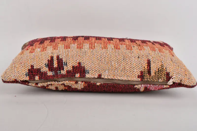 Vintage Kilim Throw Pillow, Turkish Kilim Pillow, Handmade Kilim Cushion, Turkish Corner Pillow Case, Pillow, Pastel Pillow, 8x16 Orange Pillow Case - 5