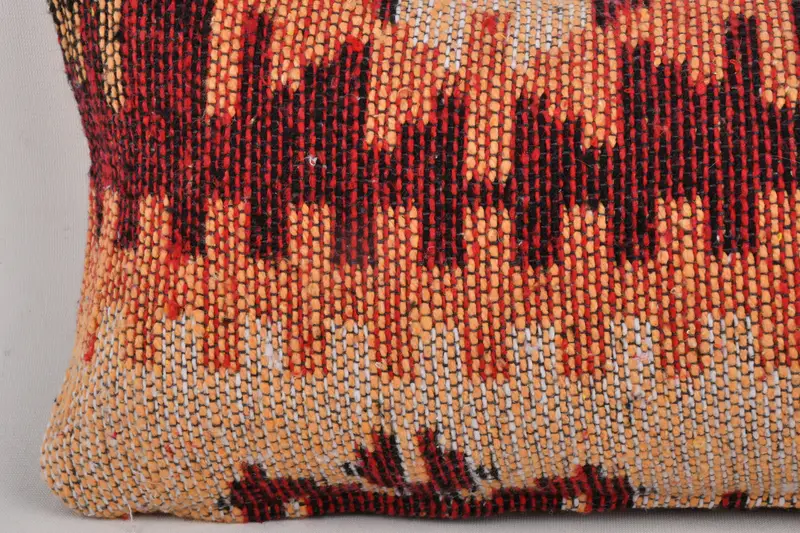 Vintage Kilim Throw Pillow, Turkish Kilim Pillow, Handmade Kilim Cushion, Turkish Corner Pillow Case, Pillow, Pastel Pillow, 8x16 Orange Pillow Case - 4