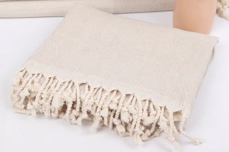 Luxury Turkish Bath Towel, Home Decor Gifts, Oversized Beach Towel, Hammam towel, 70x36 Linen Kilim Design Towel, Bride Gift, Lightweight towel - 5